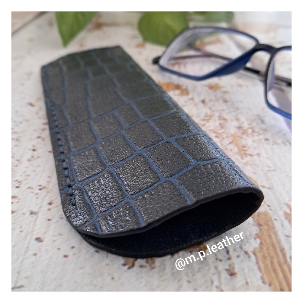 کیف عینک چرم طبیعی دستدوز