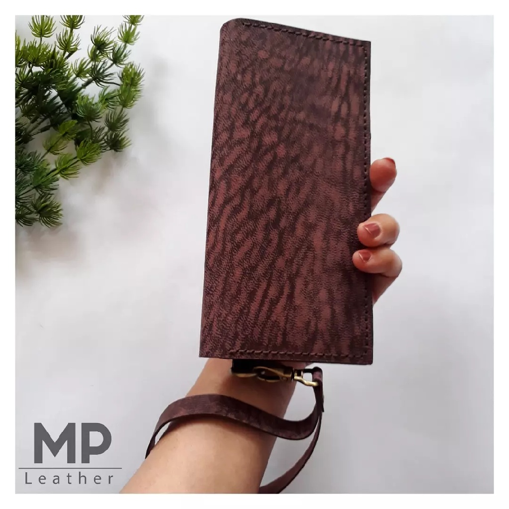 کیف دستی مردانه با بندک مچی جداشونده چرم  طبیعی دستدوز