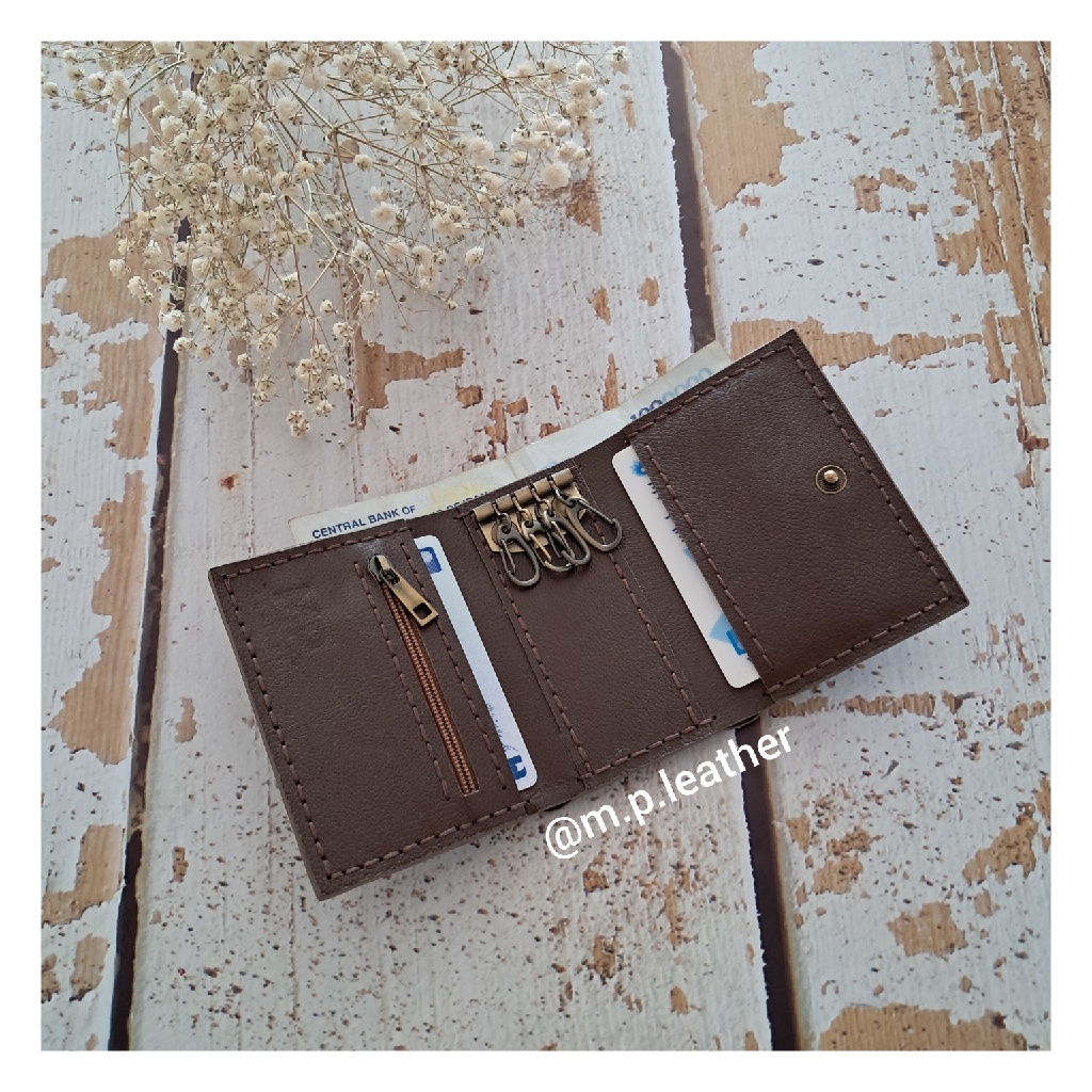 کیف کلید و کارت چرم طبیعی دستدوز